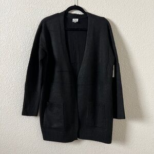 NWT Cielo Knit Open Front Cardigan Women's Size Medium Black Long Sleeve Sweater